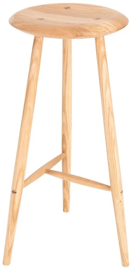 Hoker z litego drewna dębowego w naturalnym kolorze (wysokość siedziska 75 cm) Blanc – Gazzda