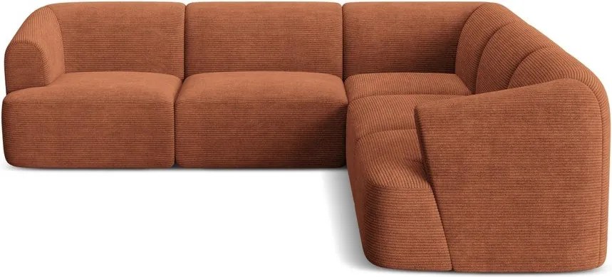 Sztruksowy narożnik w kolorze terakoty Campi – Cosmopolitan Design