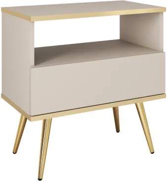 ORIANA Szafka nocna S 54 beżowa | nogi złote