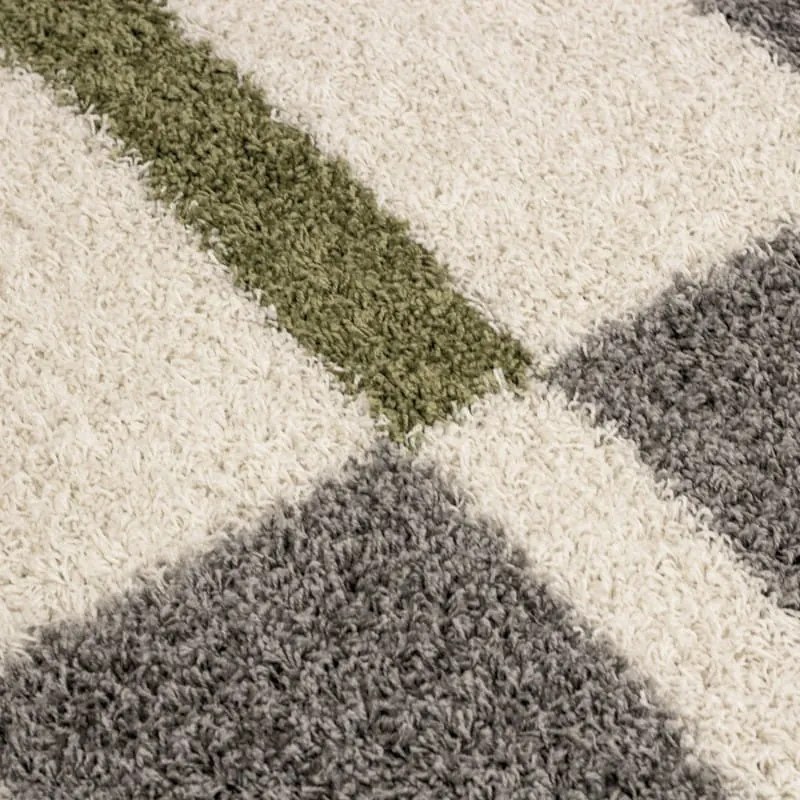 Dywan shaggy Gala szaro-kremowo-zielony 80 cm x 250 cm