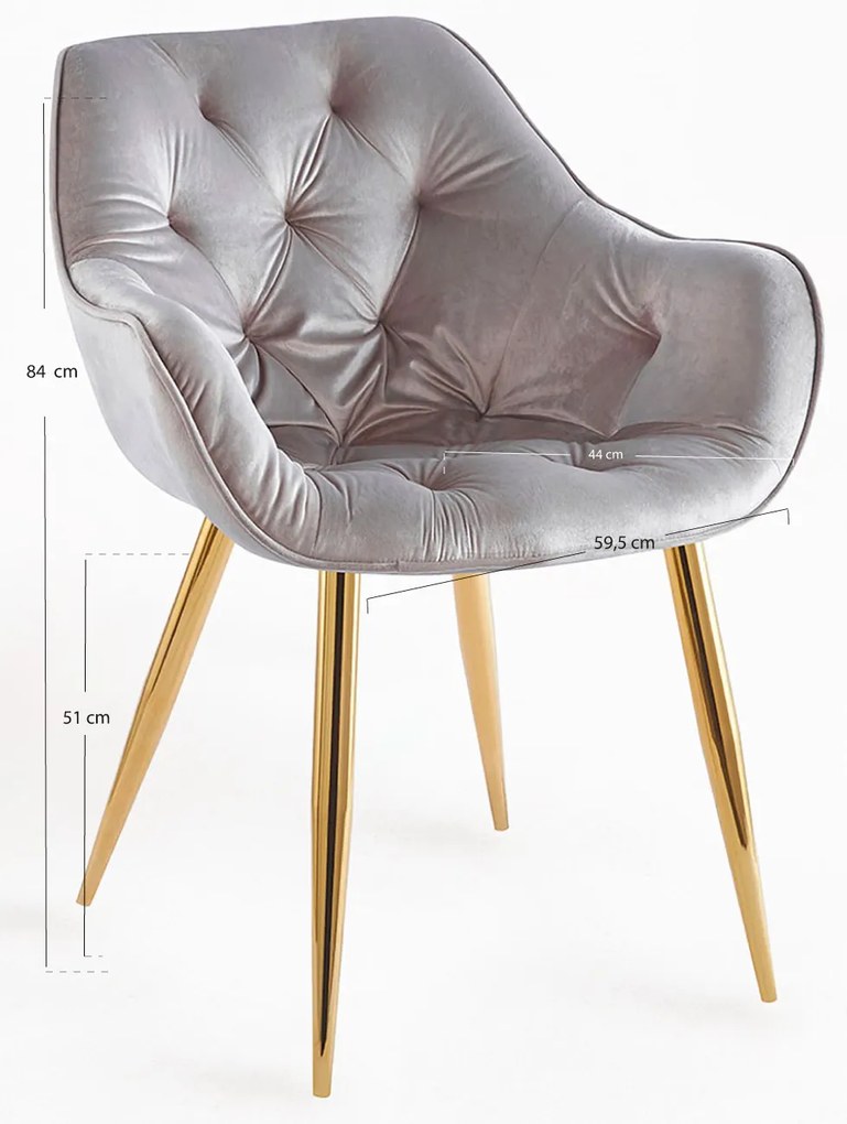 Krzeso Zandel w kolorze zotego aksamitu