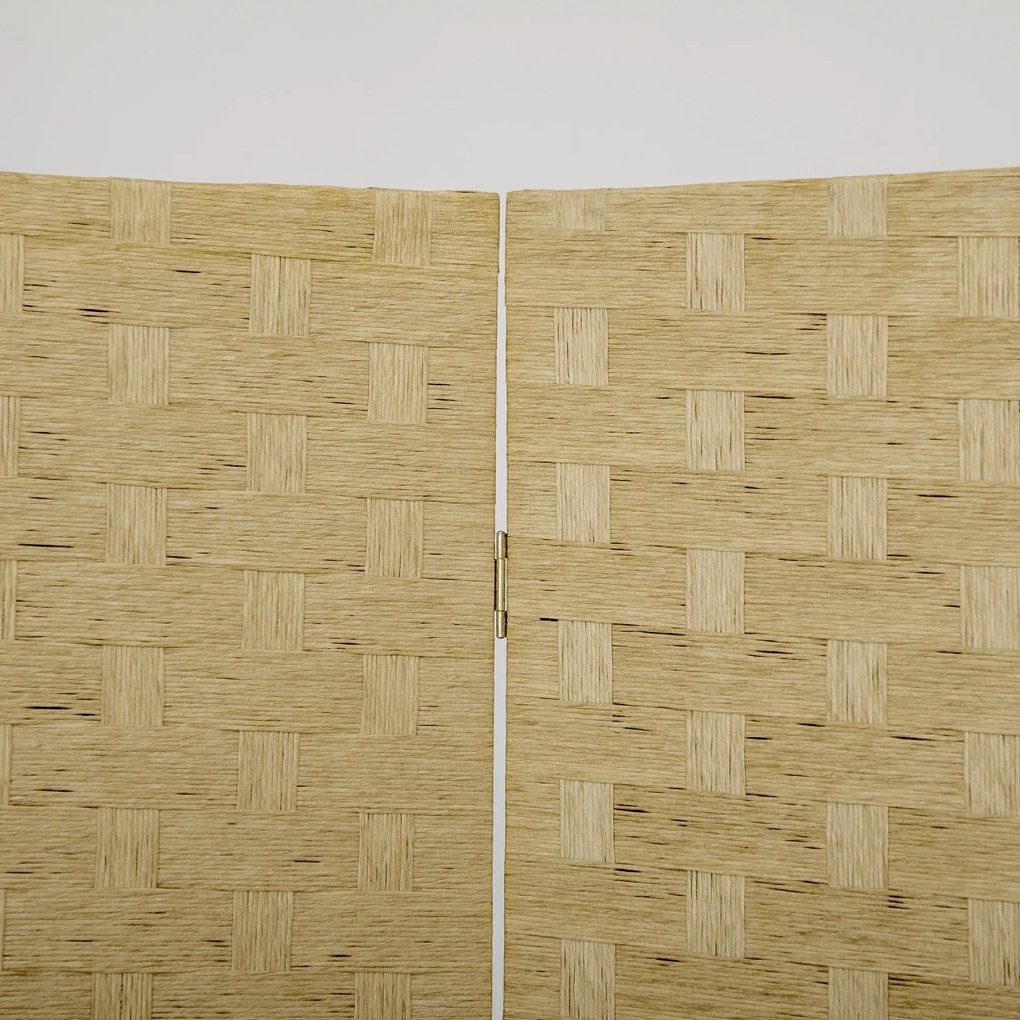 HOMCOM Parawan 4-częściowy 160 x 170 cm, przegroda z włókna falistego do salonu, brązowy | Aosom PL