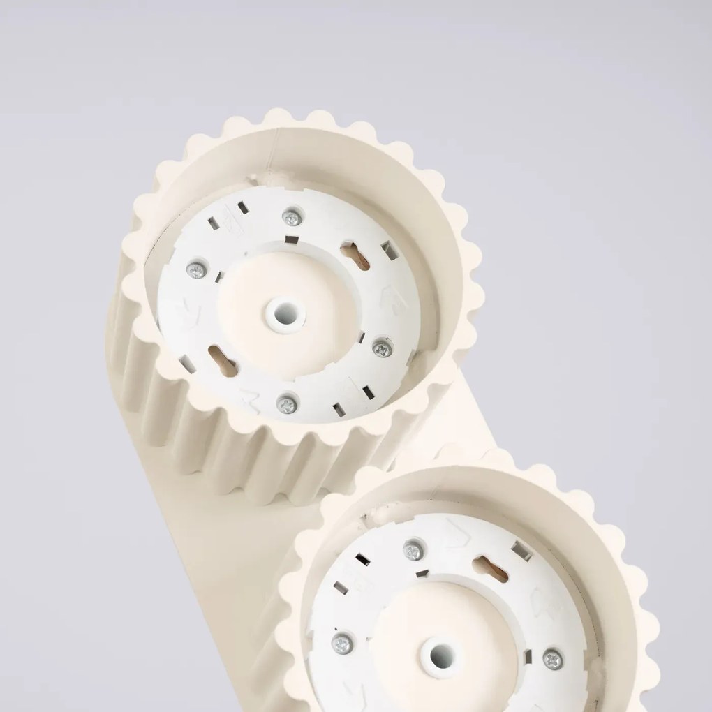 Plafon dwupunktowy AURA 2 beżowy GX53 ryflowany SOLLUX  LIGHTING