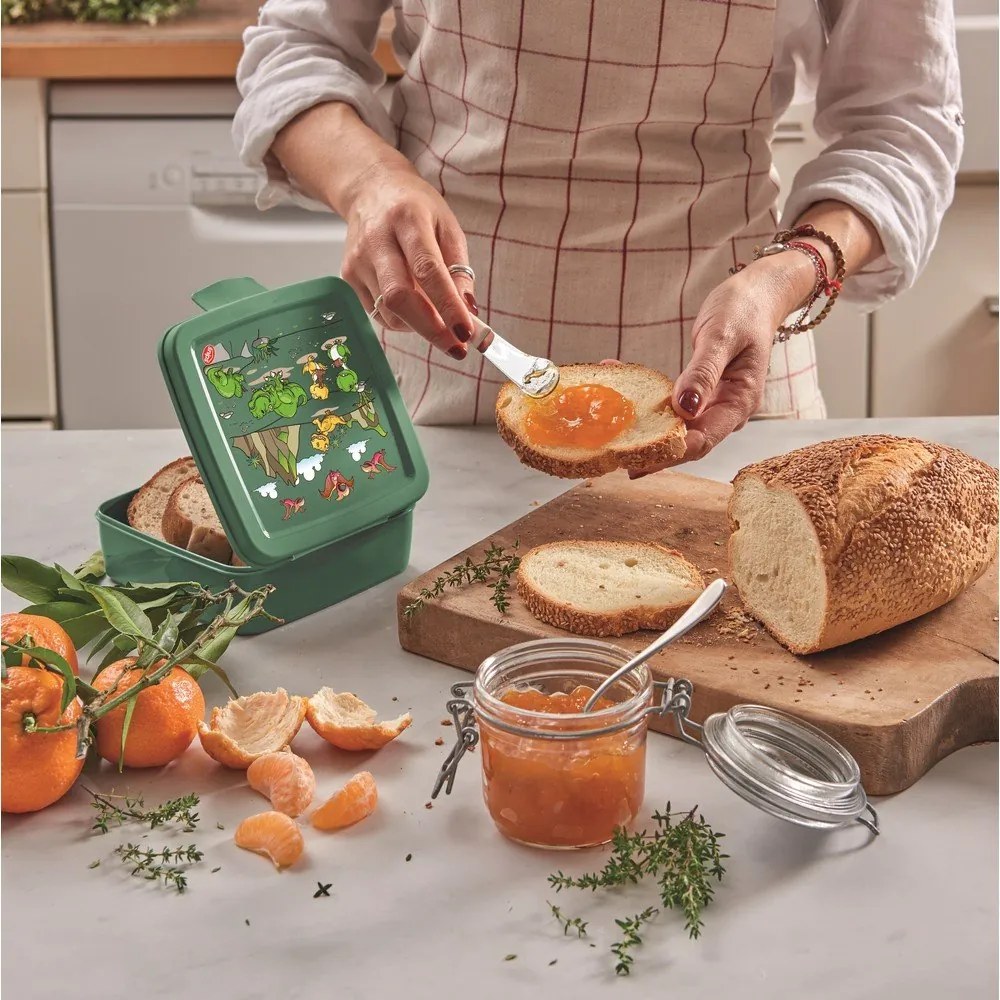 Zielony pojemnik śniadaniowy dla dzieci Dinosaur – Snips