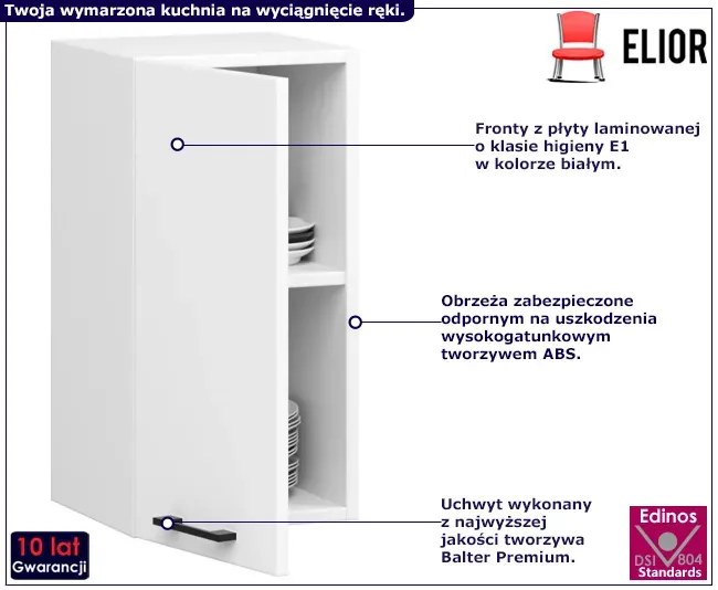 Biała górna szafka kuchenna 30 cm - Tereza 4X