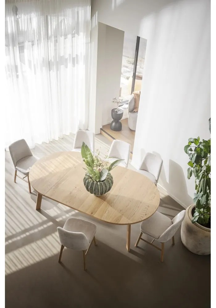 Okrągły rozkładany stół w dekorze dębu ø 130 cm Glenside – Rowico