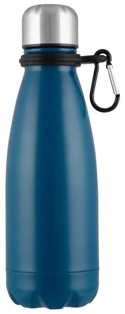 Altom Butelka na wodę ze stali nierdzewnej z karabińczykiem 350 ml, morski niebieski