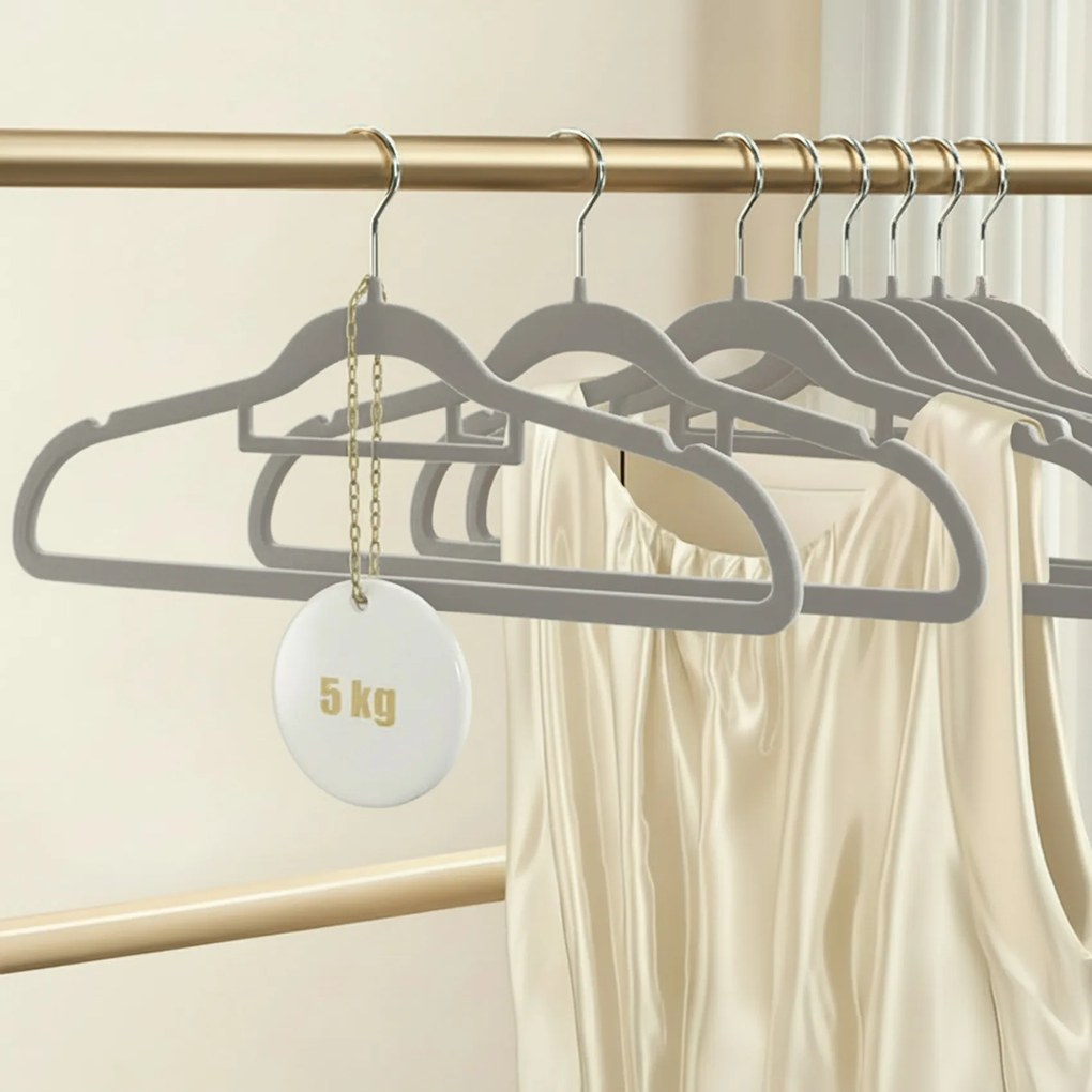 Zestaw wieszaków welurowych MAGIC VELVET 20 szt. szare