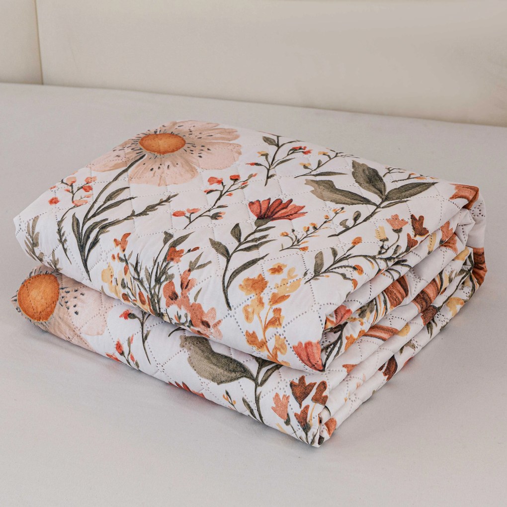 Narzuta na łóżko FLORAL RIBBON, kremowy Rozmiar: 220 x 240 cm