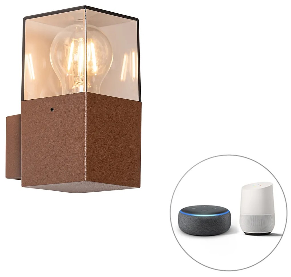 Inteligentna lampa ścienna zewnętrzna w kolorze rdzawo-brązowym IP44 z Wi-Fi P45 - Denmark