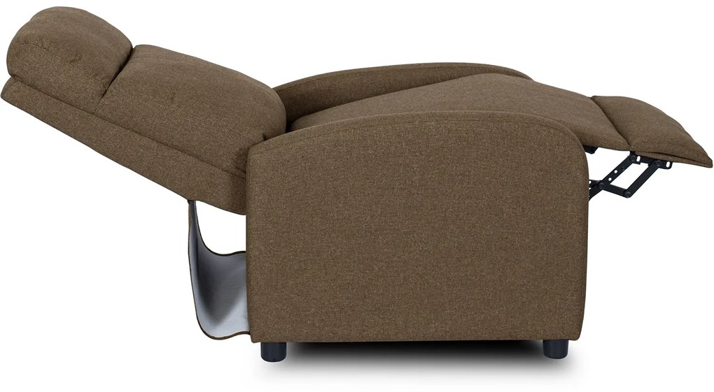 Fotel Rozkładany Wypoczynkowy z Podnóżkiem DANNY Brązowy Nowoczesny