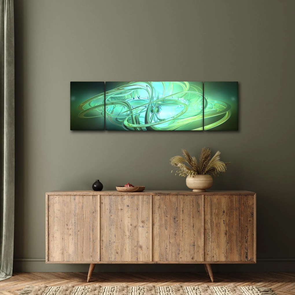 Obraz zielonej abstrakcji (170x50 cm)
