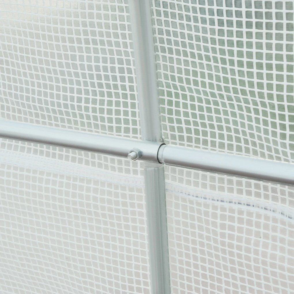 Outsunny szklarnia foliowa przestronna 445x200x200cm biała stabilna konstrukcja do uprawy roślin | Aosom PL