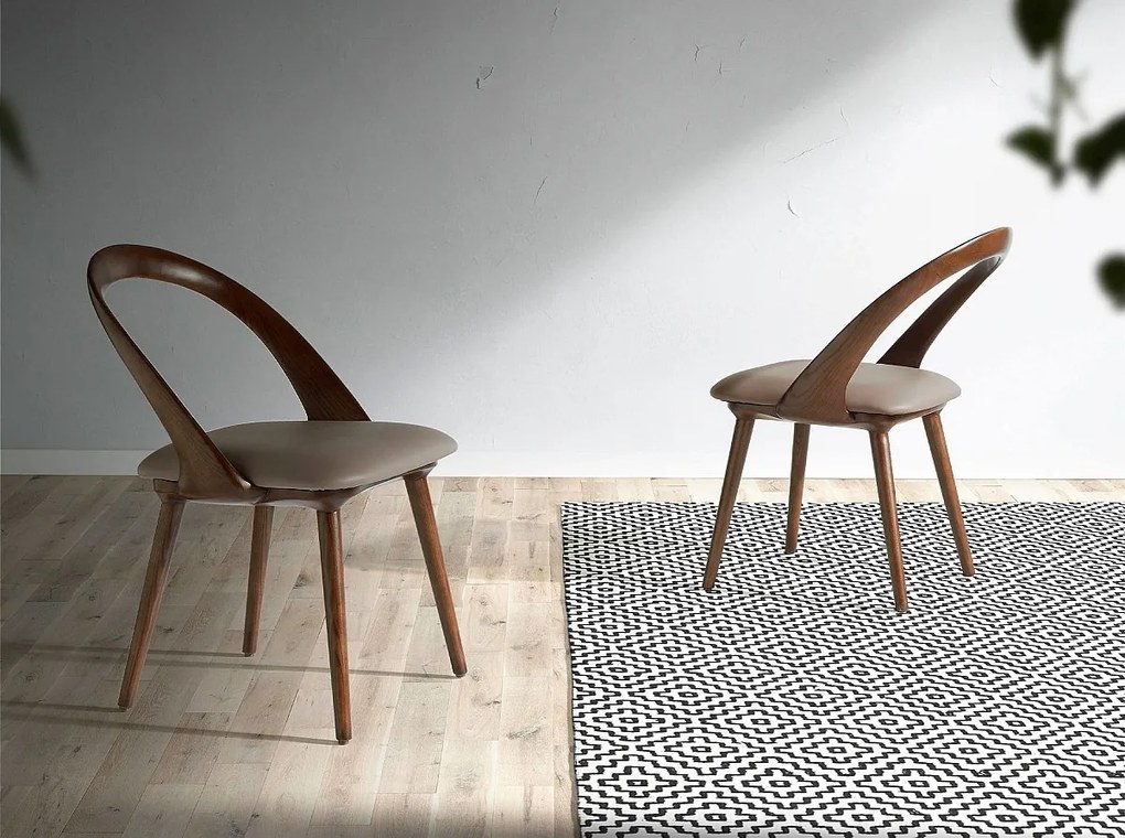 Krzesło z ekoskóry w kolorze orzechowym i norek 4063 ANGEL CERDA