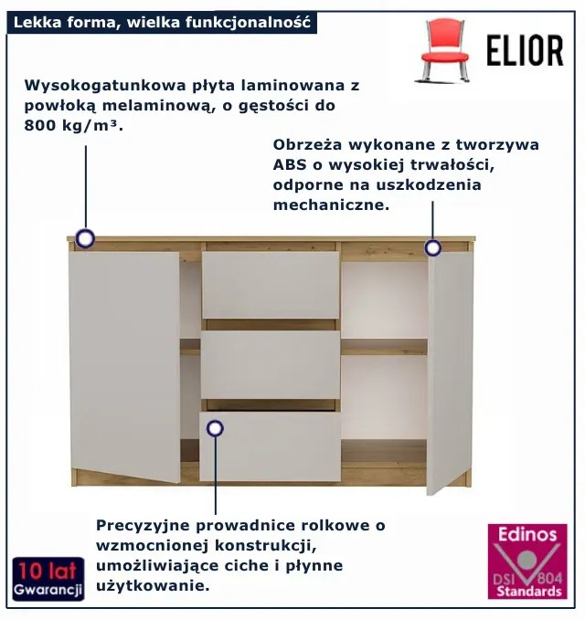 Stylowa komoda z szufladami dąb artisan + kaszmir Z9-S19