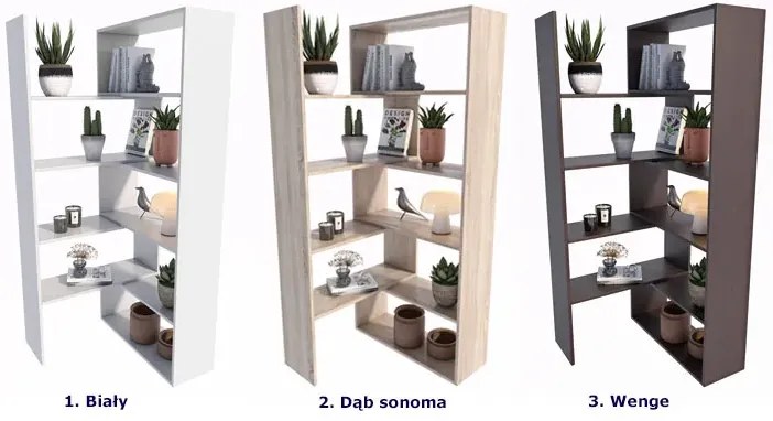 Narożny modułowy regał otwarty wenge E2-S20