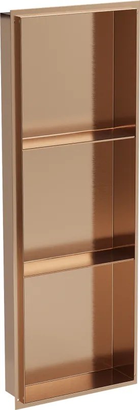 Mexen X-Wall-NR półka wnękowa bez kołnierza z półką 90 x 30 cm, miedź szczotkowana - 19C1903010S