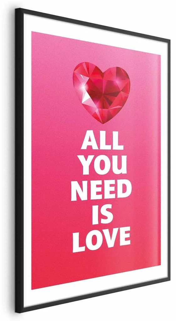 Plakat Zjawiskowe serce 40x60 cm z ramą czarną z marginesem ARTGEIST B