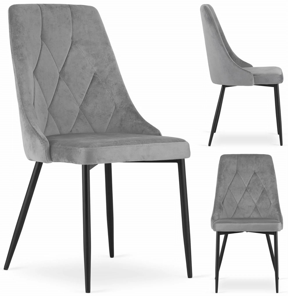 PROMOCJA Jasnoszare aksamitne krzesło do jadalni IMOLA II. jakość