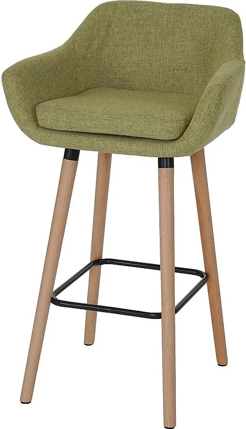 Stołek barowy Vaasa T381,  tekstylny, jasnozielony