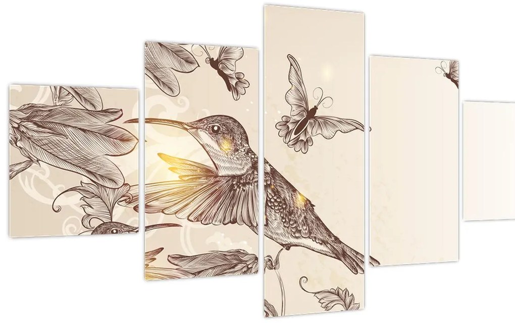 Obraz - Kolibry (125x70 cm)