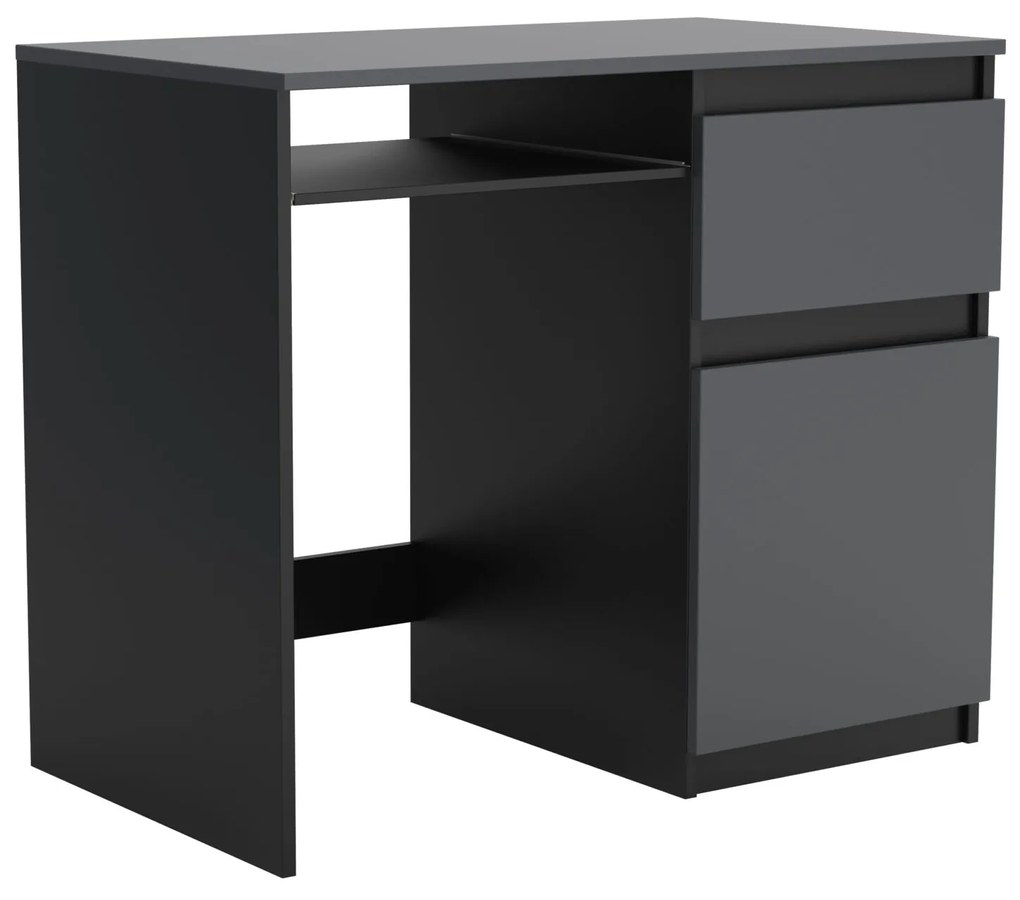 Biurko komputerowe młodzieżowe szkolne 90 cm REMI1 Czarny/Antracyt