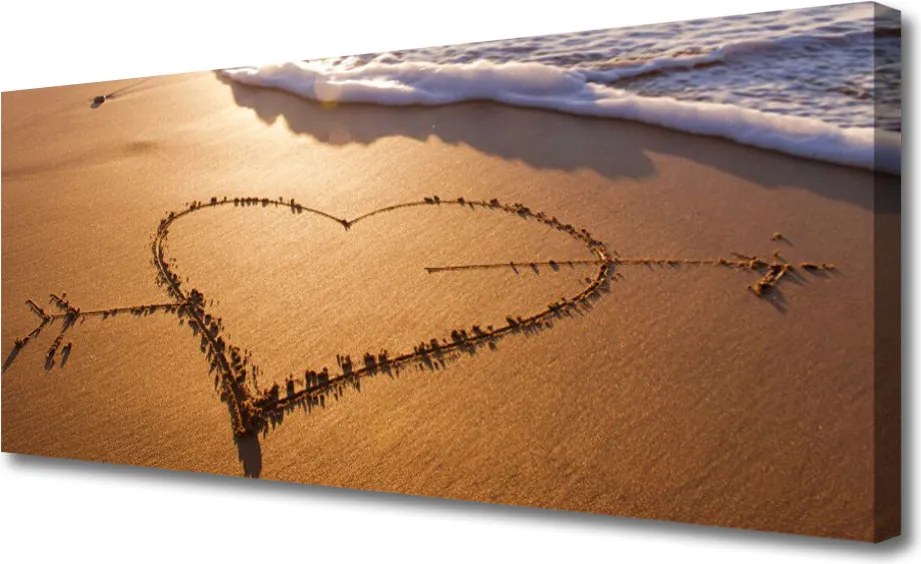Obraz na płótnie Miłosny Symbol na Piasku