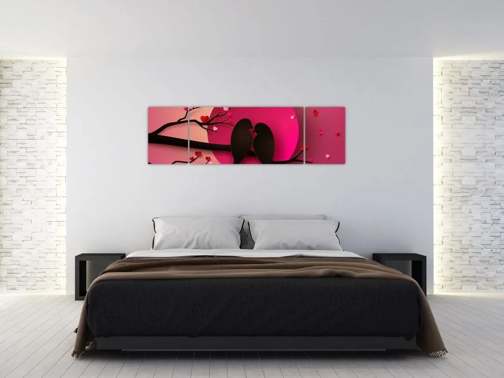 Obraz - Zakochane ptaki (170x50 cm)