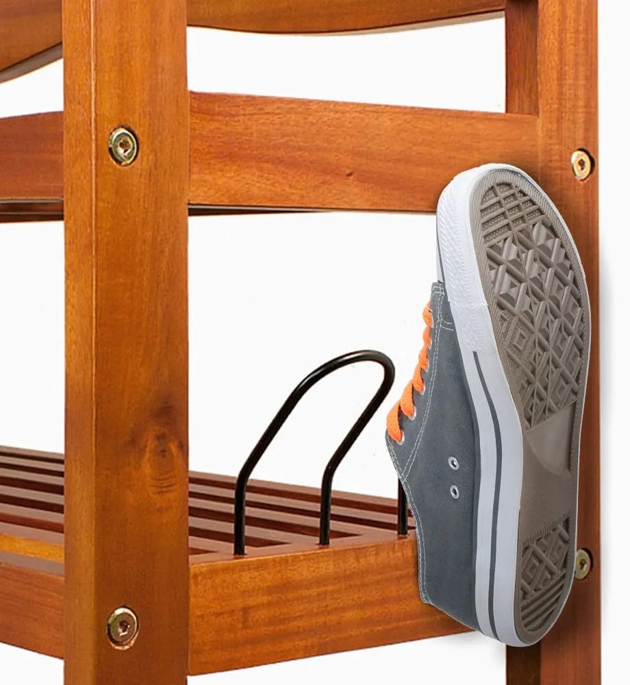 Regał na buty RUSTIC, 5 półek, 75x26x82cm, naturalna brązowa Casaria