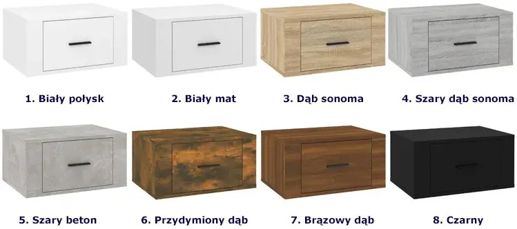 Zestaw wiszących szafek nocnych szary dąb sonoma - Triniti