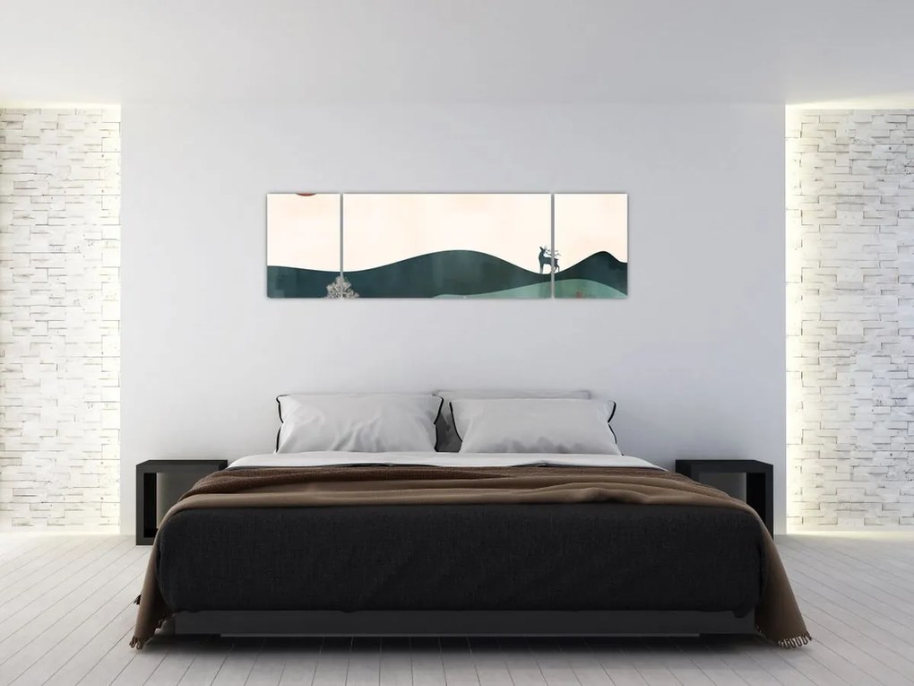 Obraz - Ilustrowany krajobraz (170x50 cm)