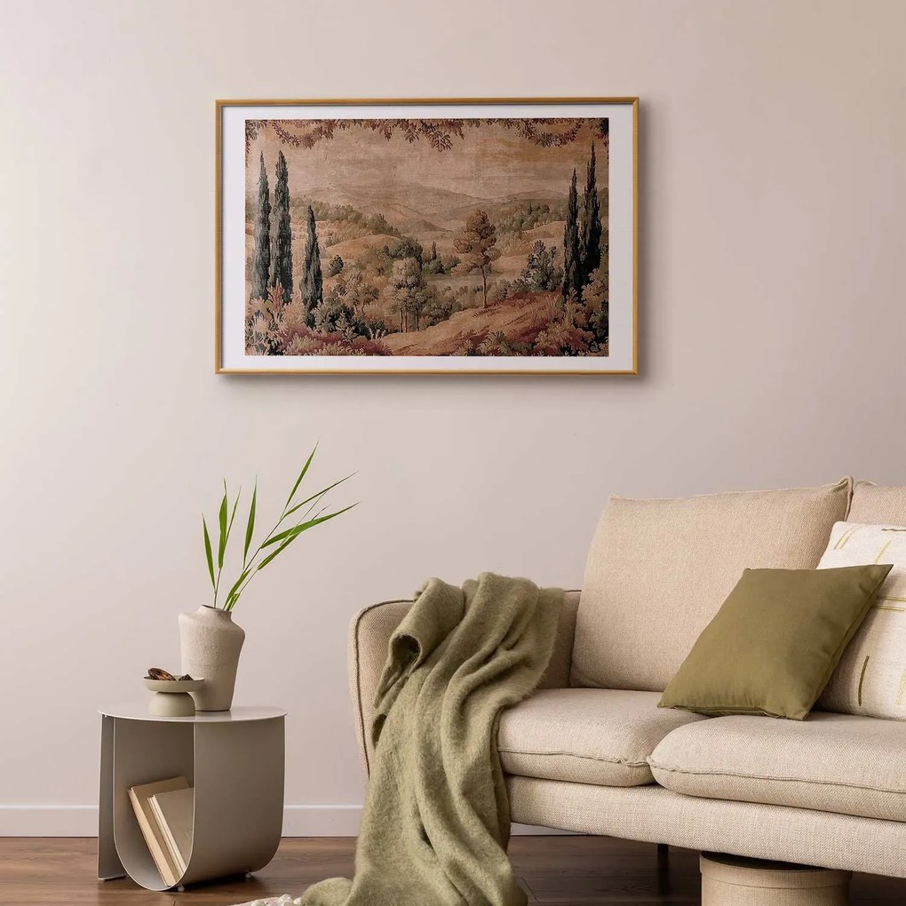 Plakat Śródziemnomorski krajobraz 60x90 cm z ramą złotą z marginesem ARTGEIST B