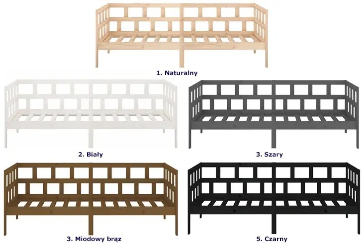 Białe łóżko młodzieżowe z drewna 90x200 T6-M06
