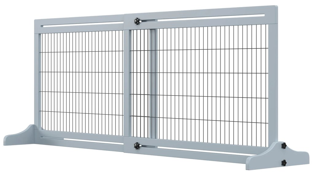 PawHut Brama Ochronna dla Psów na Schody Regulowana Wysokość Szaro-Czarna 180cm Wysoka | Aosom PL