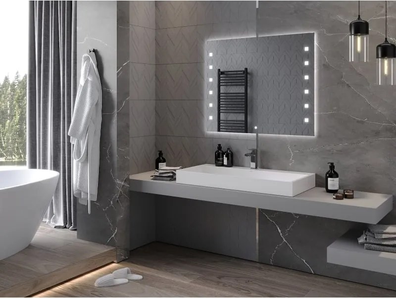 Mexen Ner lustro łazienkowe podświetlane 100 x 80 cm, LED 6000K, antypara - 9809-100-080-611-00