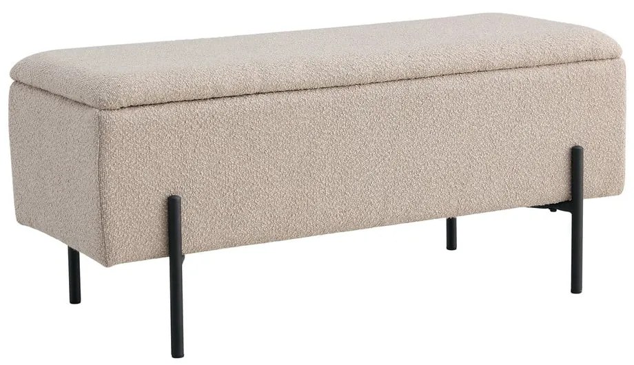 Beżowa ławka z materiału bouclé Watford – House Nordic