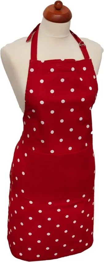 Home Elements Fartuch kuchenny Kropki czerwony, 60 x 80 cm