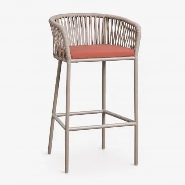 Zestaw 2 Wysokich Stołków Ogrodowych Arhiza Brązowy Moka - Terakota & ↑75 Cm - Sklum