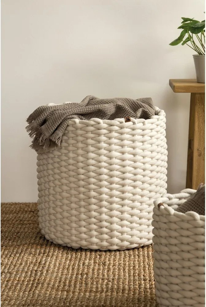 Tekstylny koszyk ø 40x40 cm Peach Skin Round XL – Bigso