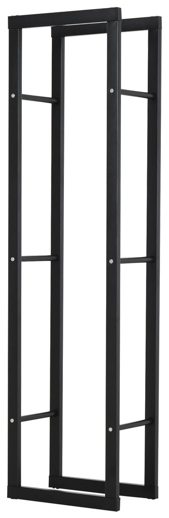 Homcom® Regał Na Drewno Opałowe Stal Czarny