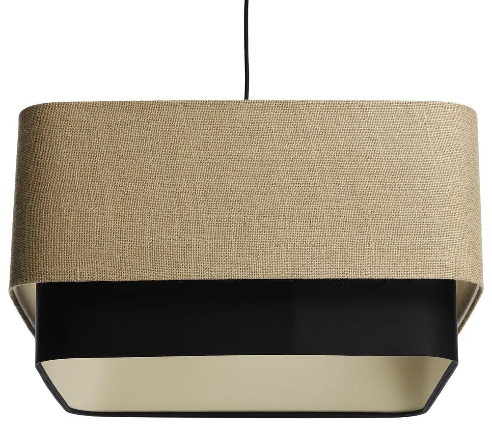 Lampa wisząca KWADRO DUO 005 51x47cm jutowa/czarna BPS KONCEPT