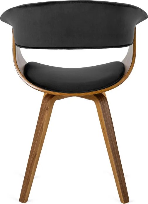 Krzesło Tapicerowane z Drewna Giętego Do Jadalni OHIO 2 Czarne Welurowe Nowoczesne Loft