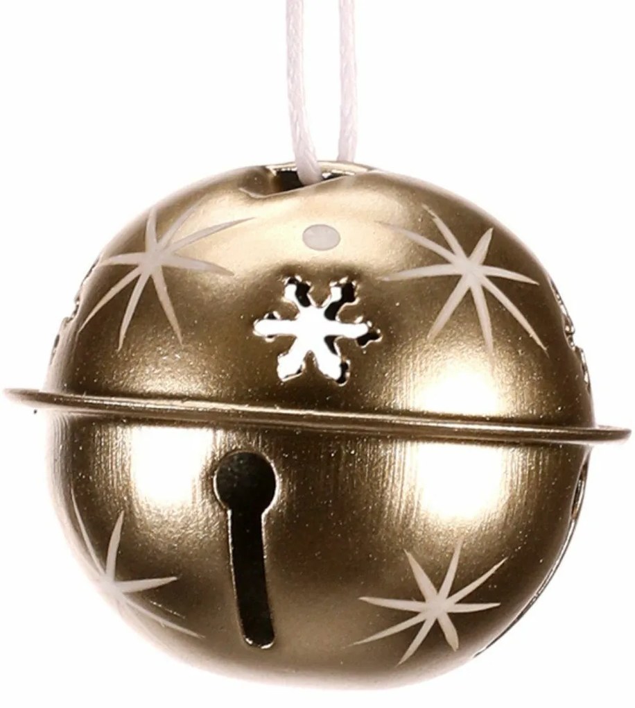 Zestaw wiszących świątecznych dzwoneczków, 6 szt.,metal, średnica 4 cm