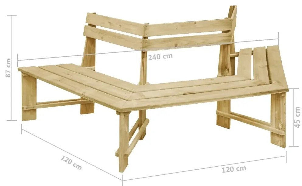 Drewniana ławka pod pień drzewa - Monroi 3X