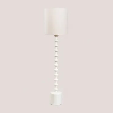 Lampa Stojąca Z Lnu Alieta Gardenia Biel - Sklum