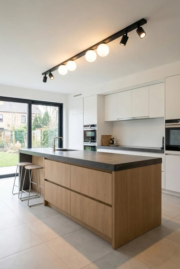 Lampa na szerokiej listwie nownoczesna czarna F0-K96