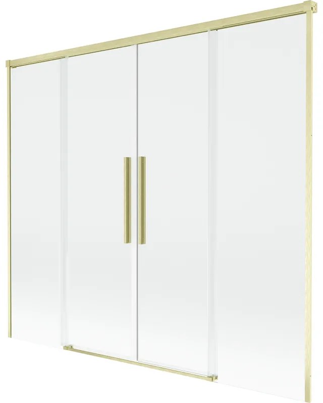 Mexen Rox parawan nawannowy 2-skrzydłowy rozsuwany 180 x 150 cm, transparent, złoty szczotkowany - 8C9-180-002-55-00