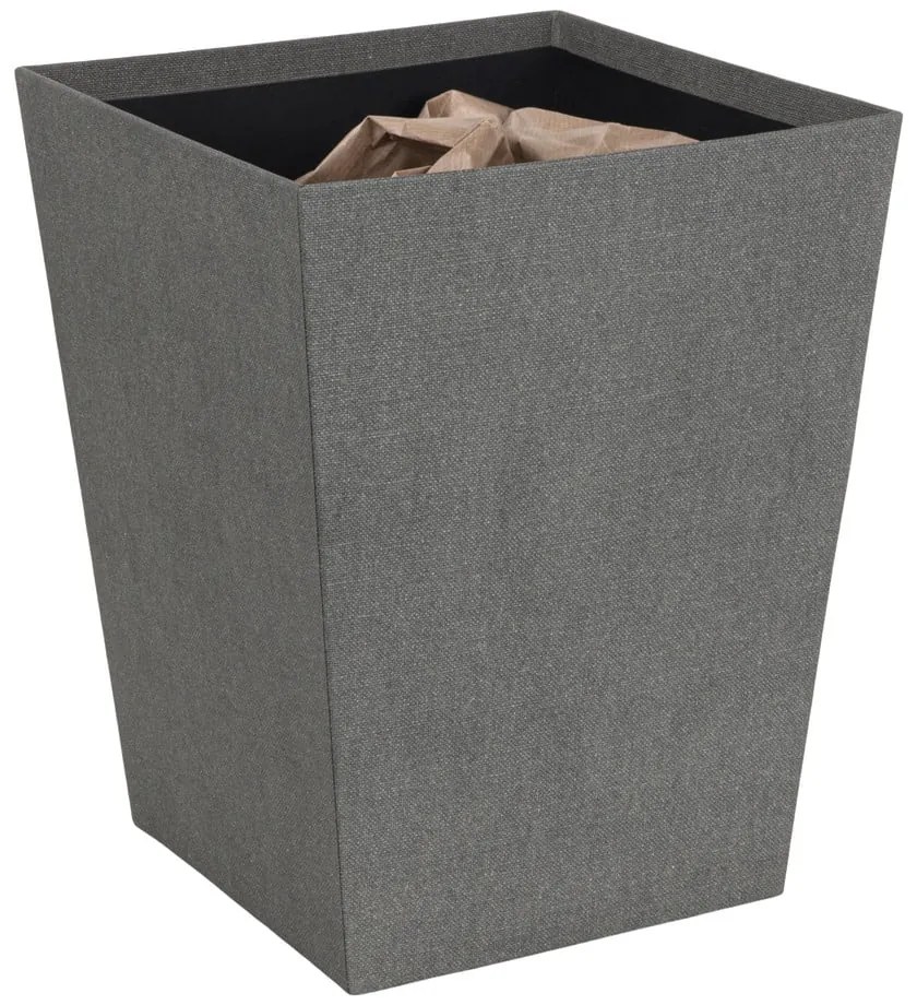 Szary biurowy kosz na śmieci Sofia Canvas Paper Laminate – Bigso