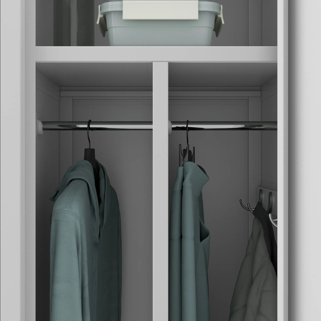 Szafka ubraniowa BHP szara: czterokomorowa KACPER, 800 x 1800 x 500 mm