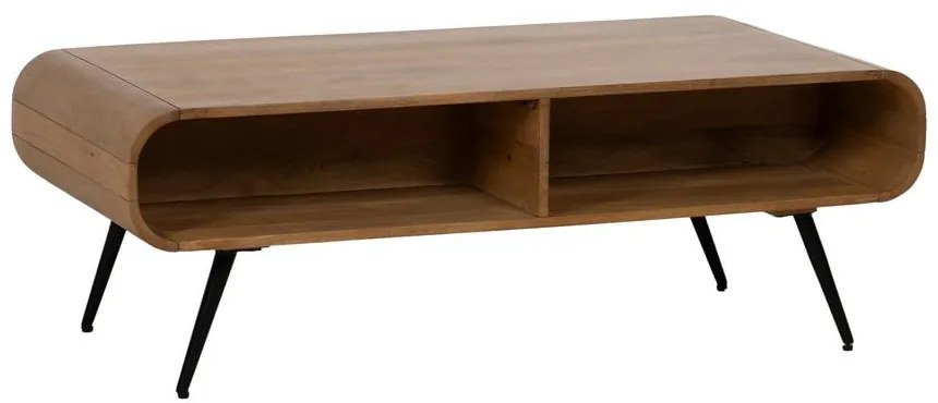 Stolik z litego drewna mindi w naturalnym kolorze 60x120 cm Mahón – Ixia